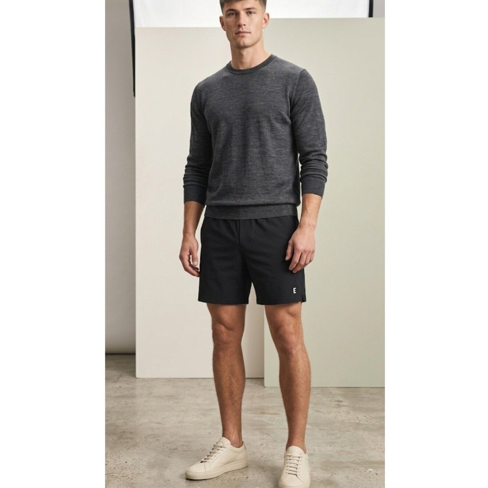Everlane Mens Sport Short Black Recycled Nylon Athletic Gym Small USPRT-SHT EUC